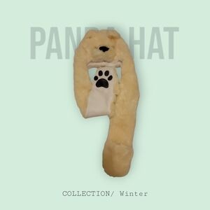 Panda unisex plush novelty animal hat.